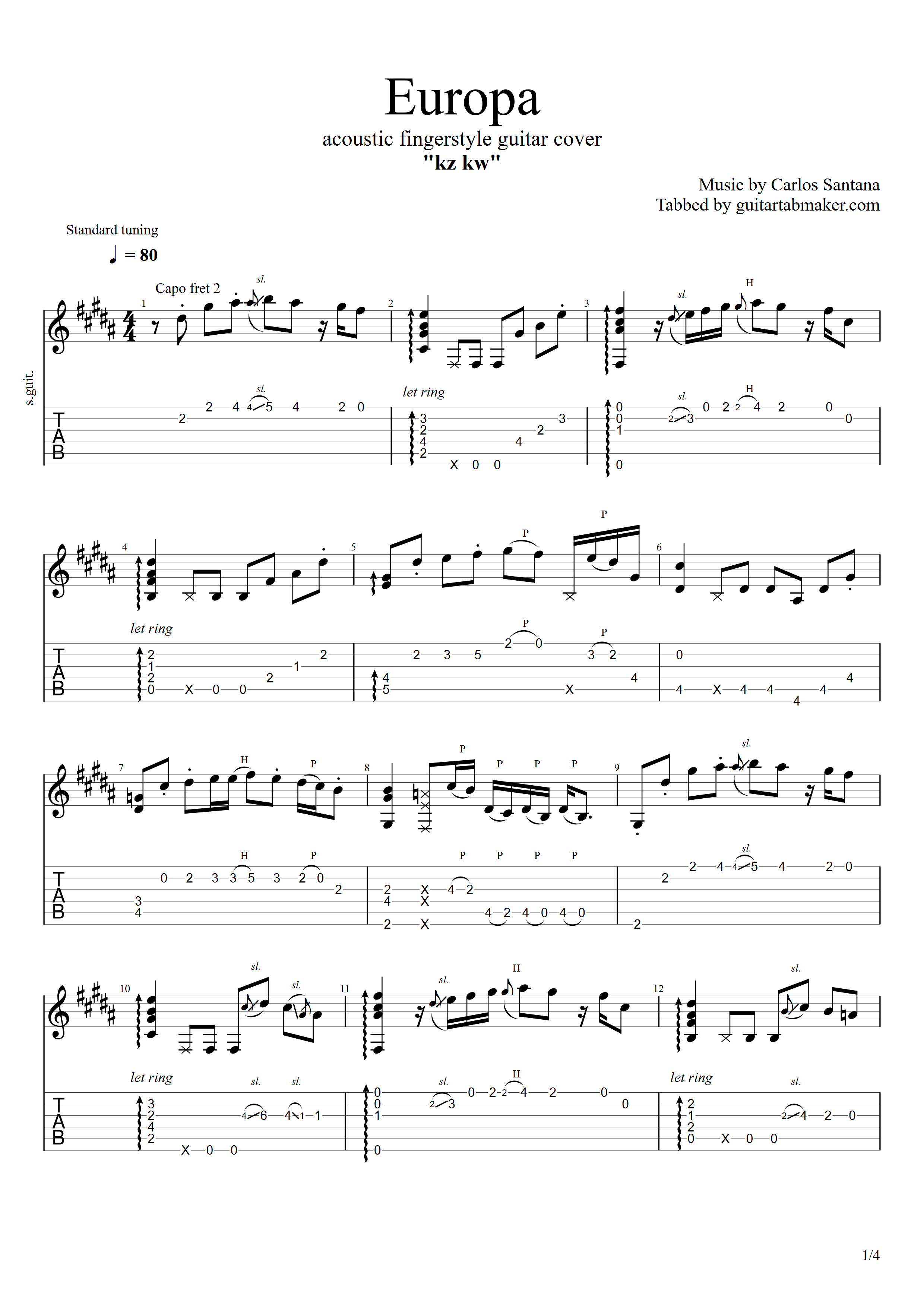 Europa by Santana - Guitar Tab - Guitar Instructor